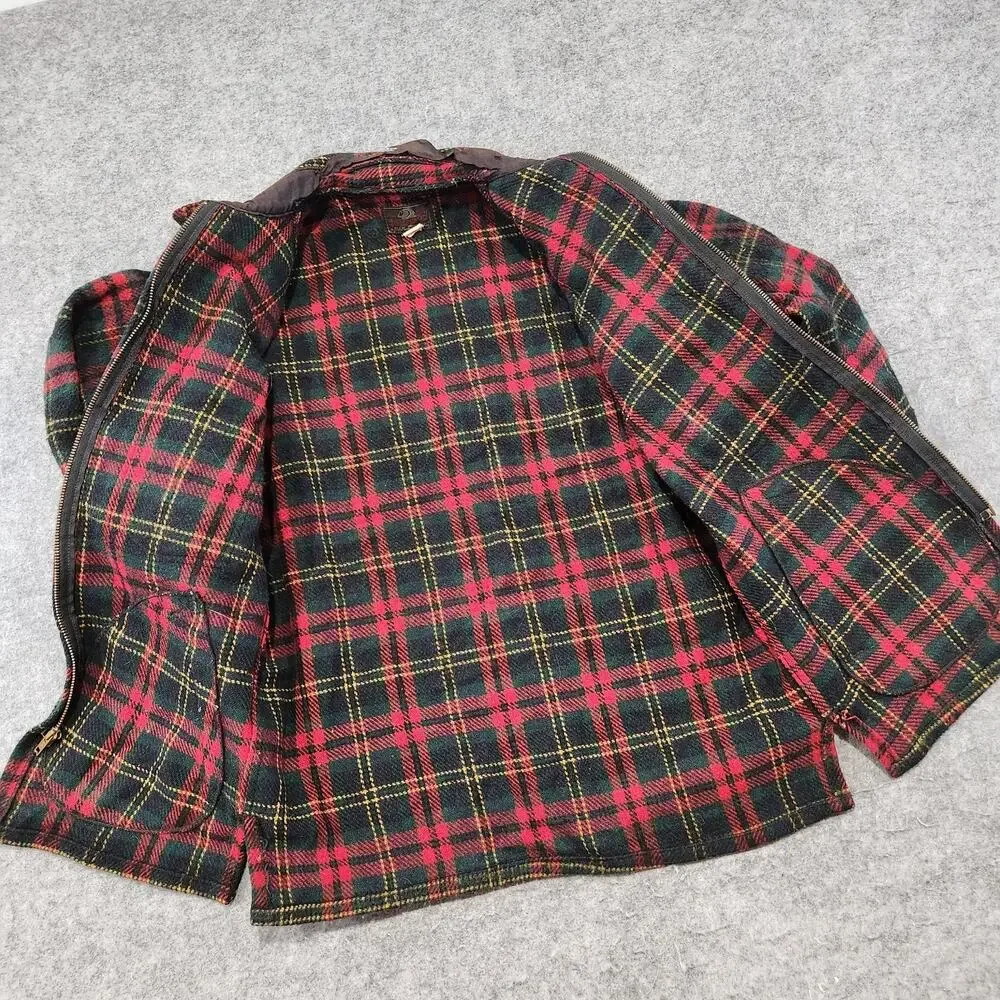 VTG Johnson‎ Woolen Mills Womens 15 Wool Plaid Buffalo Mackinaw Flannel Jacket
